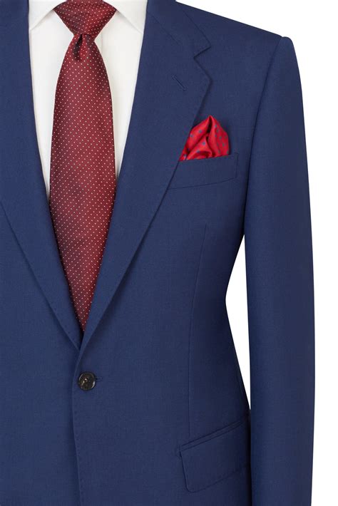 Single Breasted Mid Blue Plain Weave Coat And Trousers Richard Anderson Bespoke Tailors Of