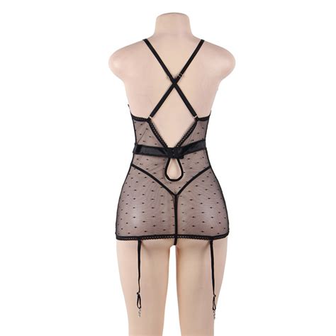 Odm Plus Size Black Deluxe Satin Lace Stitching Garter Belt Lingerie China Lingerie And Erotic