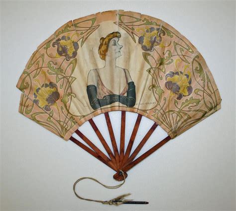 Art Nouveau Fan Веер Винтажные веера Зонты