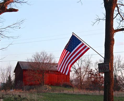 American Flag Red Barn Showing Their Support For The Troo Flickr