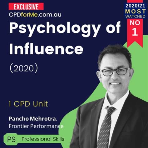 Psychology of Influence (2020) | Pancho Mehrotra | 1 CPD Unit