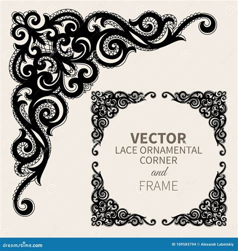 Vector Ornamental Corner Frame Stock Vector - Illustration of deco, lace: 109583794