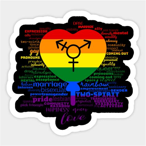 Heart LGBTQ Symbol Gay Lesbian Bisexual Transgender Queer And Plus Equality Sticker TeePublic