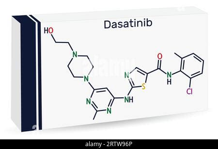 Dasatinib Cancer Drug Molecule Skeletal Formula Stock Vector Image