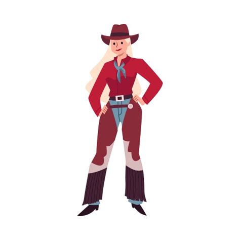 Cowgirl Standing Full Length Royalty Free Vector Image