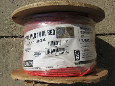 New Genesis 43111004 Red Fire Alarm Cable 1000Ft Spool 16 2 Solid 16