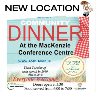 Community Dinner At The Mackenzie Conference Center Community Dinner