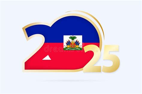 Year 2025 with Haiti Flag Pattern Stock Vector - Illustration of latin