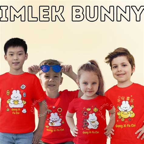 Jual Gratis Cetak Nama Baju Imlek Anak Tahun Rabbit Kelinci