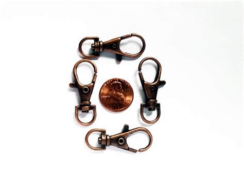 5 Antique Copper Lobster Clasp Swivel Key Ring 37mm X 16mm Etsy