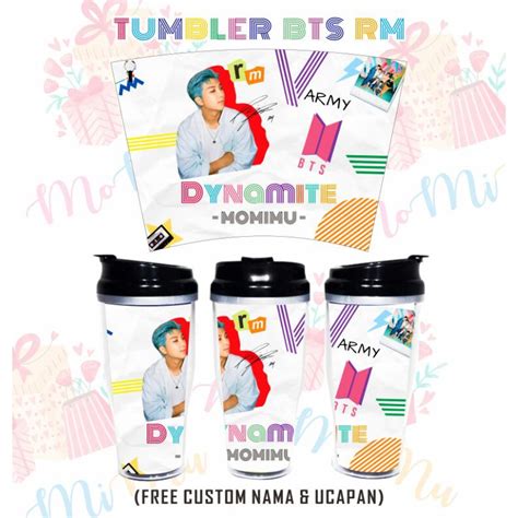 Jual Tumbler Souvenir Kado Merchandise Custom Nama Gambar Bts Army