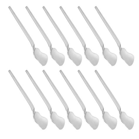 Qiilu Cuillères à dessert 12pcs Cuillère en Acier Inoxydable Coréen