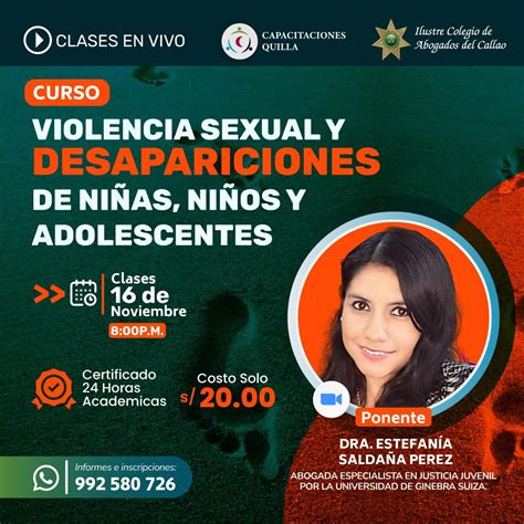 Quilla Curso Violencia Sexual Y Desapariciones De Niñas Niños Y