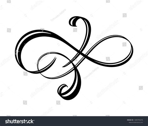 Vector Floral Calligraphy Element Flourish Hand Stock Vector Royalty