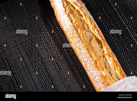 Sourdough Baguette Bread With An Open Honeycomb Crumb Stock Photo Alamy