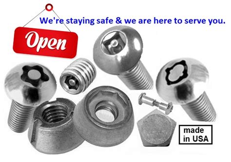 Tamperproof Security Screws Bolts Loss Prevention Anti Theft Fasteners