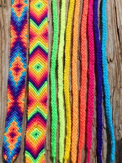 Neon Friendship Bracelets Rainbow Neon Set Neon Yellow Neon Etsy