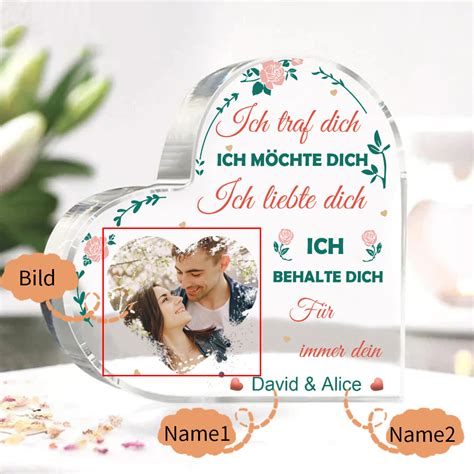 Kettenmachen Personalisierte 2 Namen Foto Acryl Deko Für immer dein