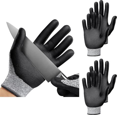 NoCry Heavy Duty Cut Resistant Work Gloves - Level 5 Cutting Gloves ...