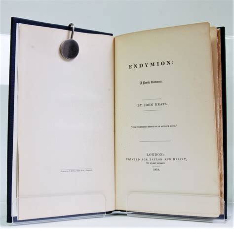 Endymion By KEATS John Near Fine Full Leather 1818 1st Edition