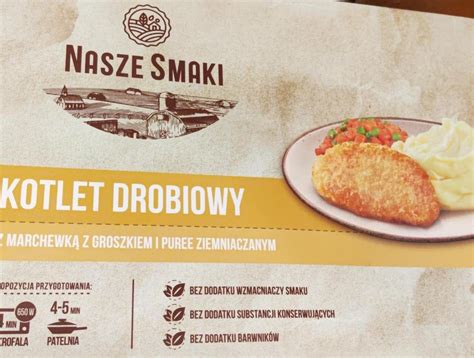 Kotlet drobiowy z puree i marchewką z groszkiem Nasze Smaki