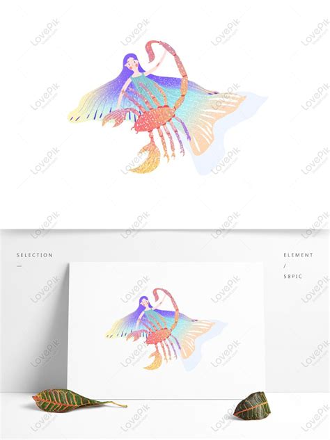 Hand Drawn Scorpio Girl Character Design Cartoon Color Creative Png