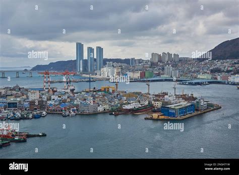 Port Of Busan Largest Harbor In South Korea On 15 February 2023 Stock
