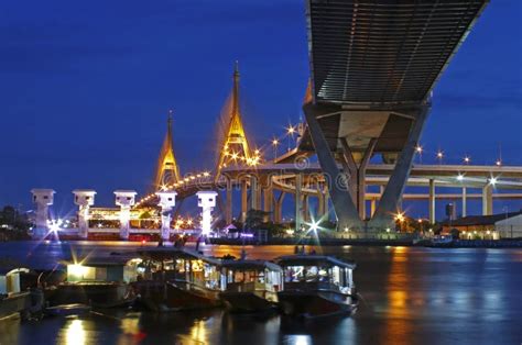 Bangkok Thailand August 5 2015 Bhumibol Bridge The Bridge Cross