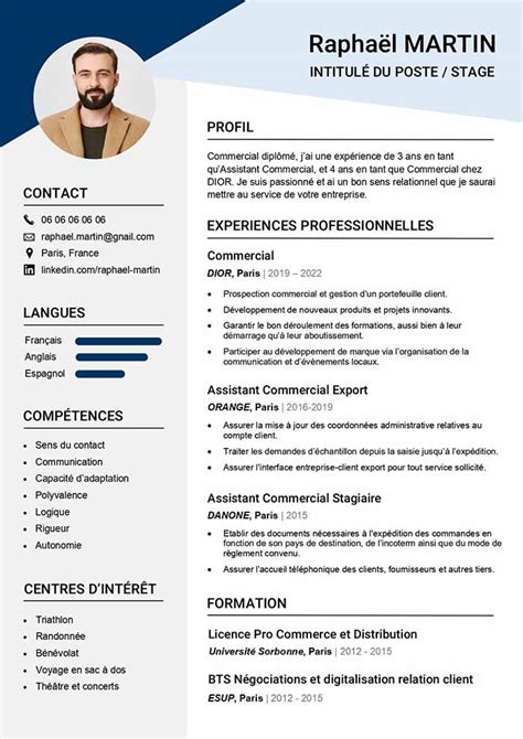 Exemple De Cv En Francais Pour Travailler Novo Exemplo