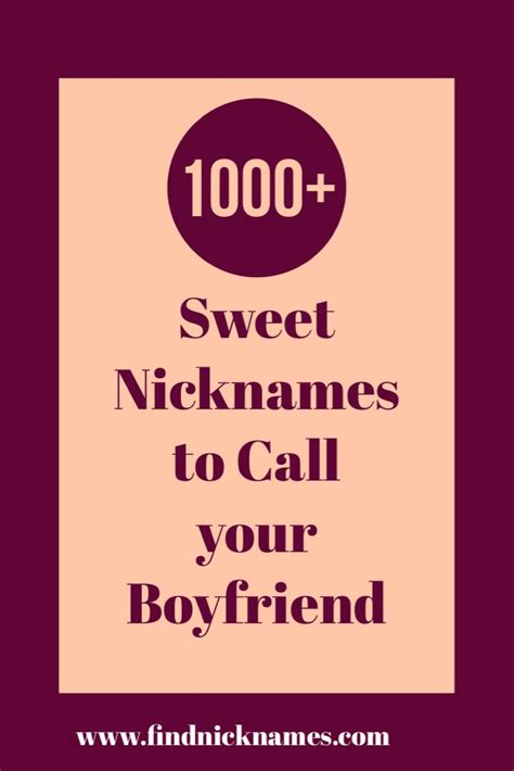 1200 Cute Nicknames For Boyfriend With Meanings — Find Nicknames