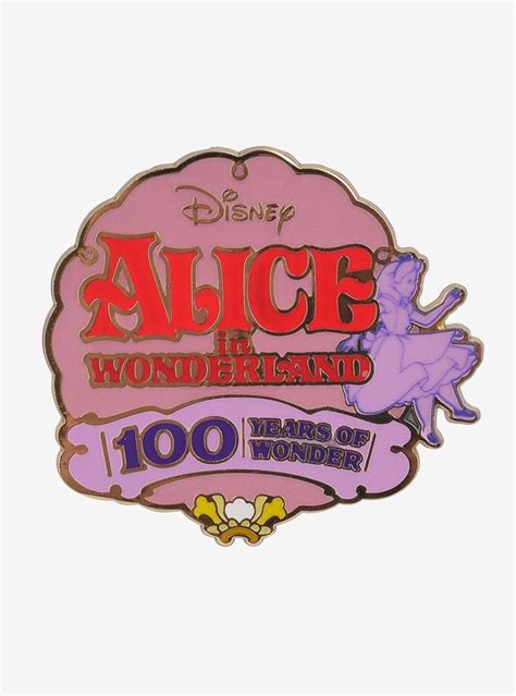 Disney 100 Alice In Wonderland Logo Enamel Pin Boxlunch Exclusive