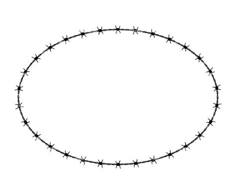 Barbed Wire Ellipse Frame Svg Barb Wire Wreath Svg Round Fence Svg