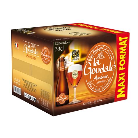 Bière ambrée LA GOUDALE le pack de 12 bouteilles de 33cL à Prix Carrefour