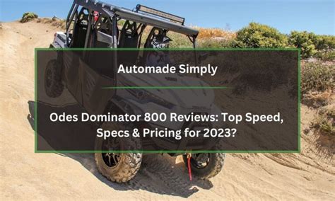 Odes Dominator 800 Reviews Top Speed Specs And Pricing For 2024