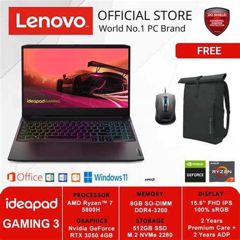 Jual Lenovo Ideapad Gaming Ach Uyid Ryzen H Gb Gb Rtx