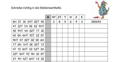 Bungsbl Tter Zum Zahlenraum Bis Million Gesamt Pdf Bungsblatt