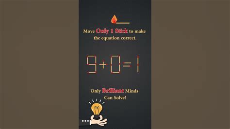 Move Exactly 1 Matchstick To Make The Equation Correct 901 Brain