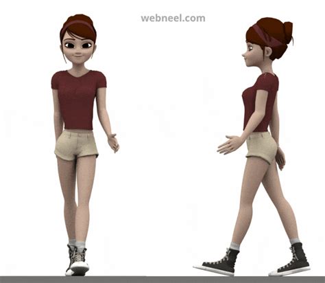 40 Human Walk Cycle Animation Gif files for Animators