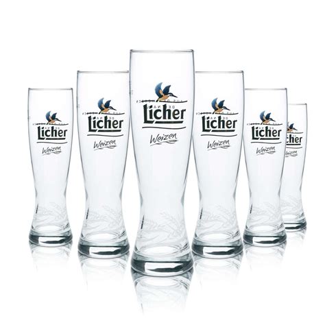 6x Licher Bier Glas 0 5l Weizen