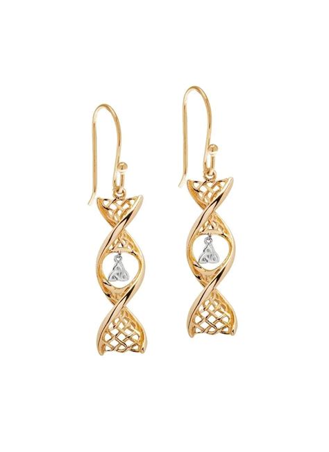 14K Gold Trinity Knot Twist Earrings Blarney