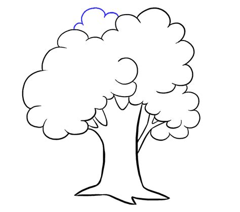 How To Draw A Cartoon Tree Easy Step By Step Drawing Guides