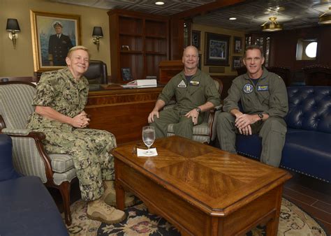 USS Nimitz Hosts US 3rd Fleet Commander Commander U S Pacific Fleet