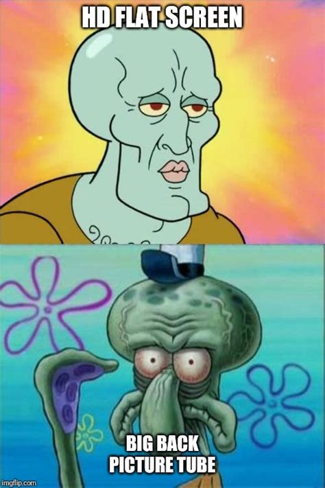 Squidward Meme Flat Face Captions Quotes