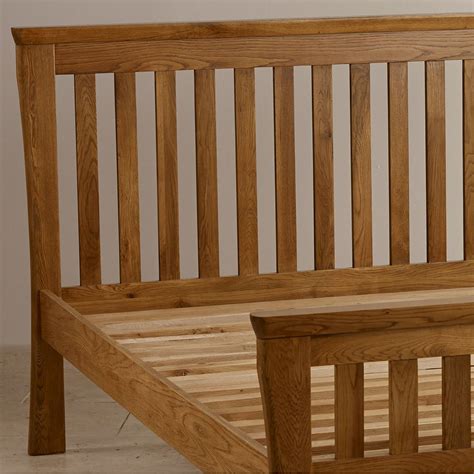 Orrick Double Bed Rustic Solid Oak Oak Furniture Land