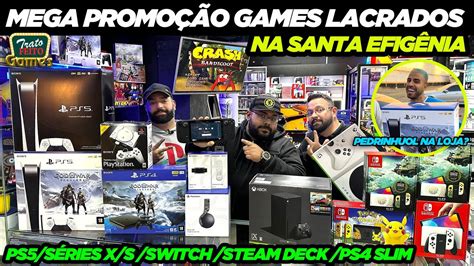 MEGA PROMOÇÃO de GAMES LACRADOS na SANTA EFIGÊNIA PS5 PS4 e XBOX