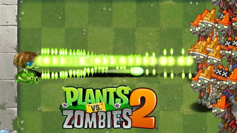 Pvz 2 Challenge 50 Plants Max Level Boosted Pea Vine Vs 200 Conehead Zombies Level 10 Youtube