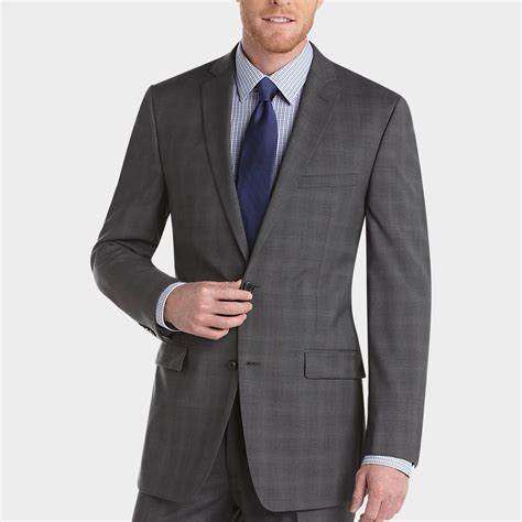 Joseph Abboud Gray Plaid Slim Fit Suit Mens Suits Mens Wearhouse Slim Fit Suit Mens