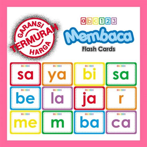 Flashcard Membaca Suku Kata A Z Babibubebo Dst Kartu Pintar Belajar