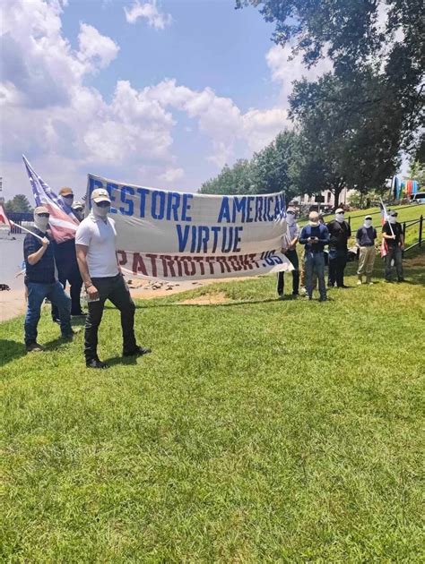 White supremacist Patriot Front blocked by counter protesters at