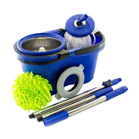 Balde Mop Perfect Pro 360 3 Refis Cesto Inox Limpeza Pesada